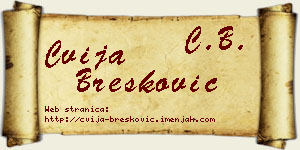 Cvija Brešković vizit kartica